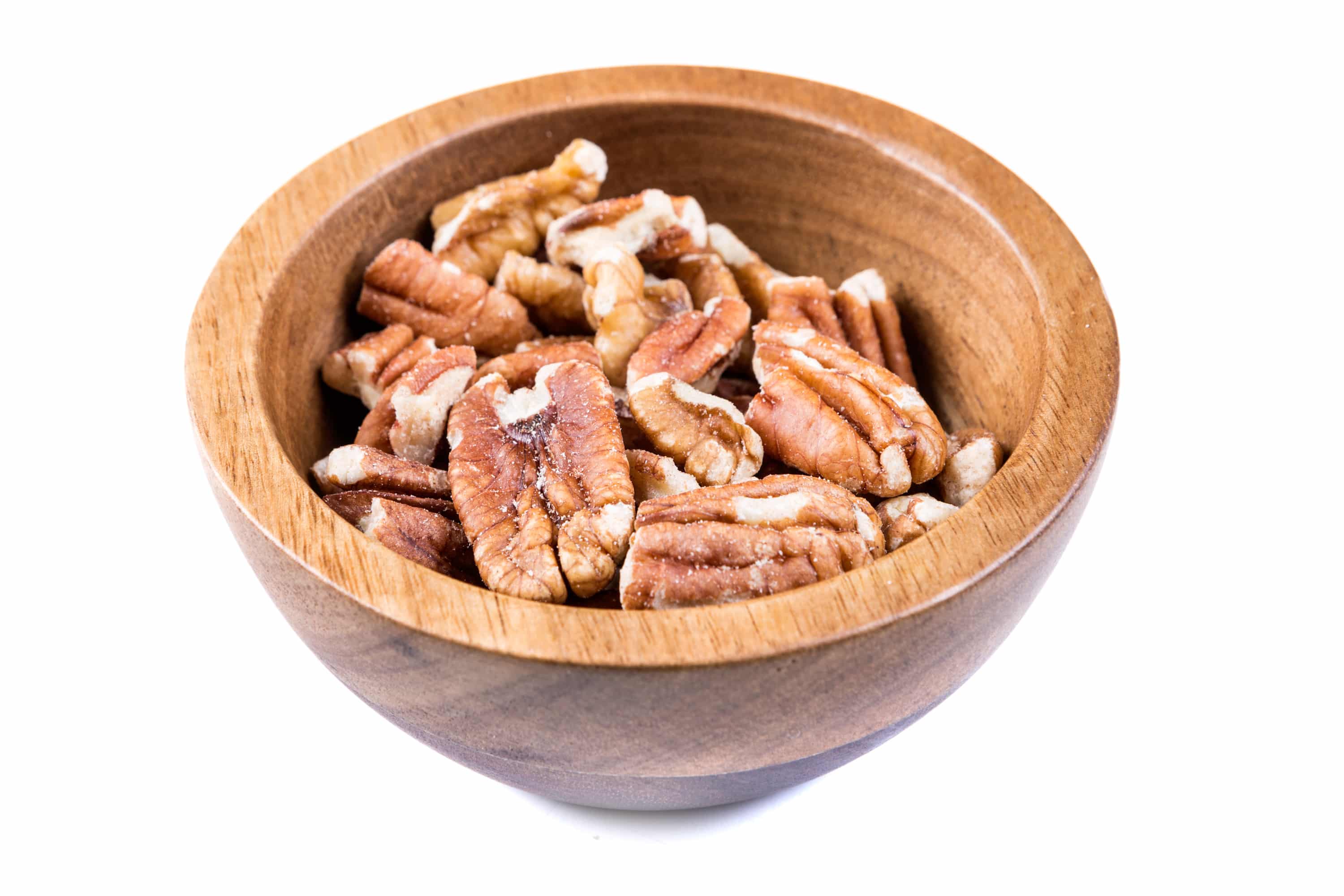 Organic shelled pecans isolated on a white background _ ILovePecans